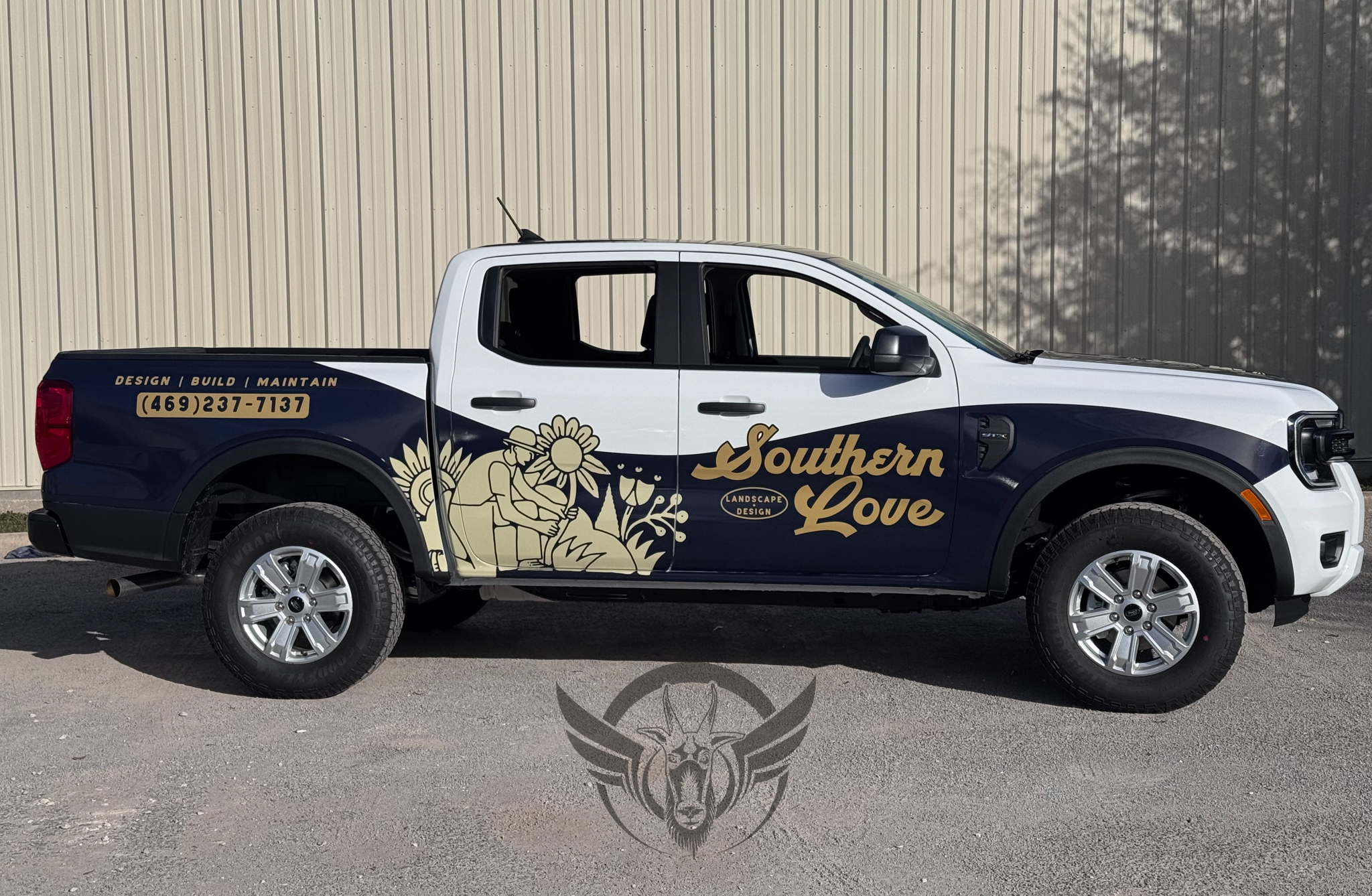 Ford Ranger partially wrapped with graphics for Southern Lover  